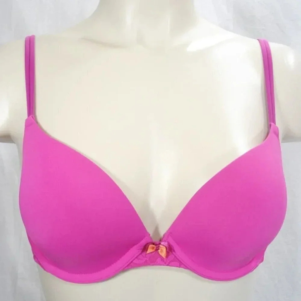 32B DKNY 451209 Signature Lace T-Shirt Perfect Coverage Underwire Bra Pink Excel
